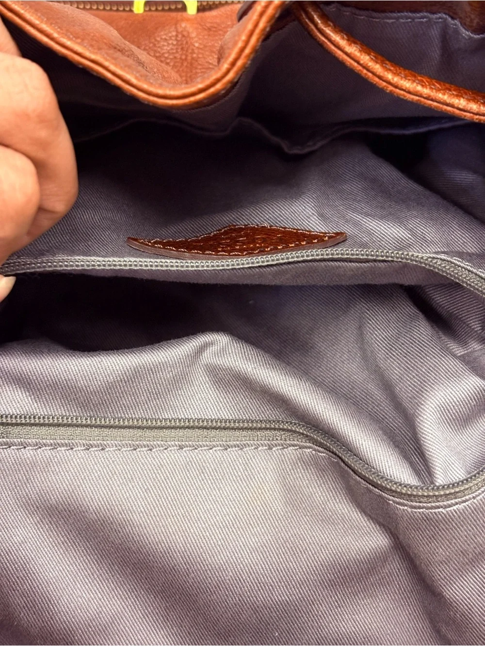 Fossil Tan Leather Backpack with Front Pocket